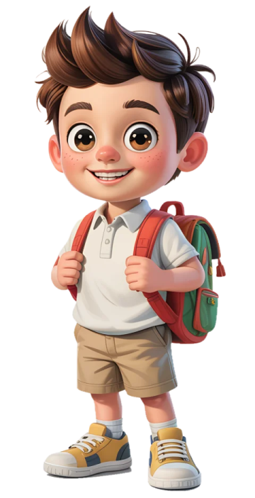 a little boy with a backpack