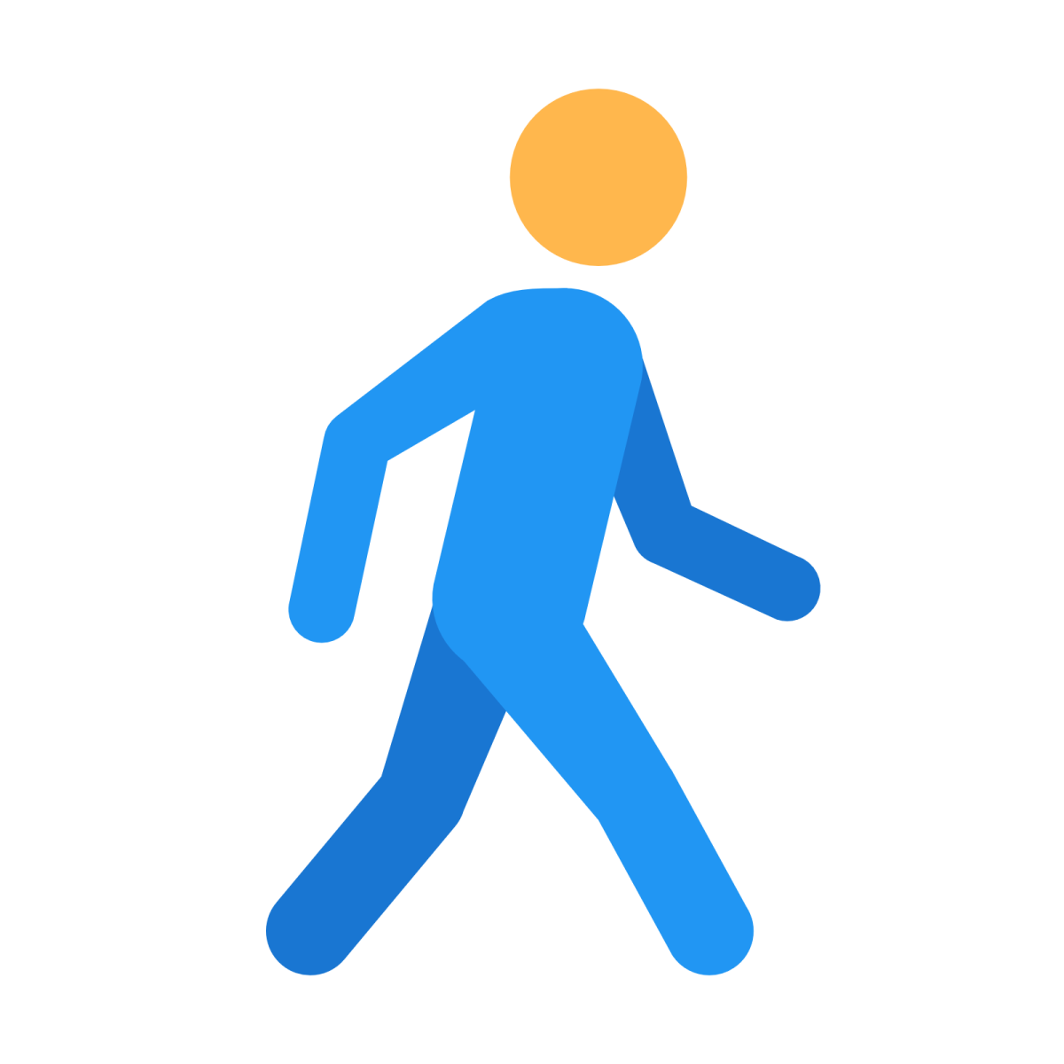 a person walking on a white background