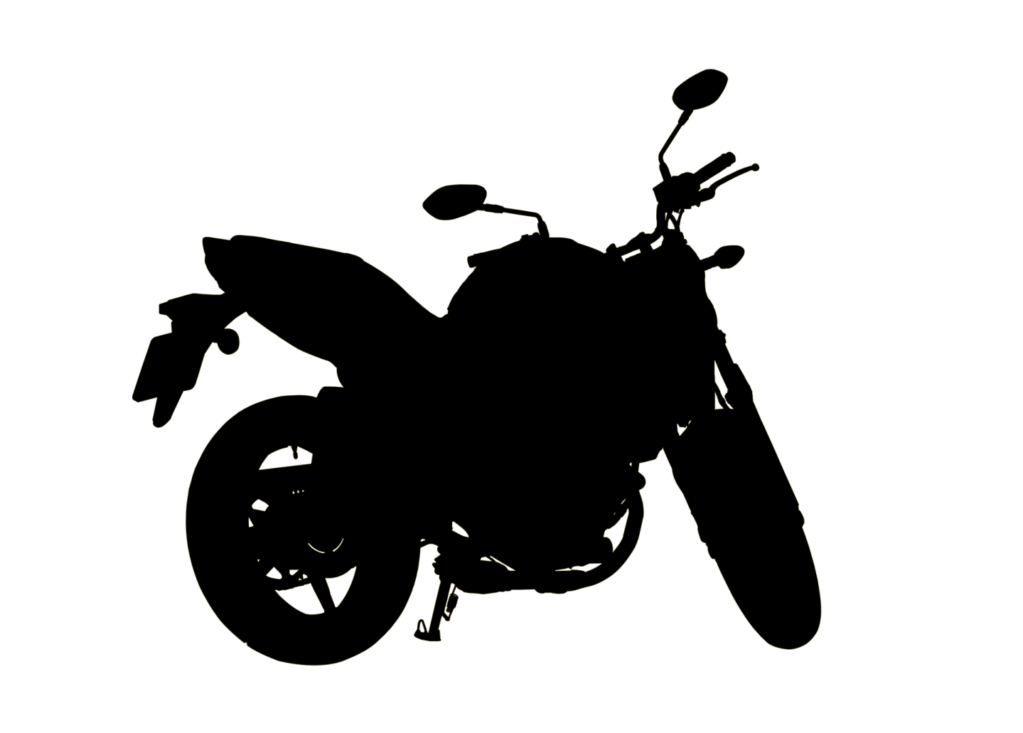 a motorcycle silhouetted on a white background