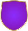 a purple shield on a white background