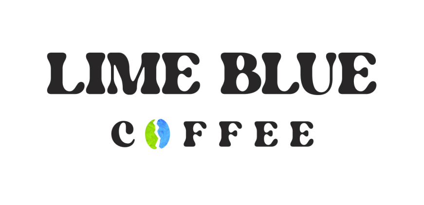 the logo for lime blue coffee