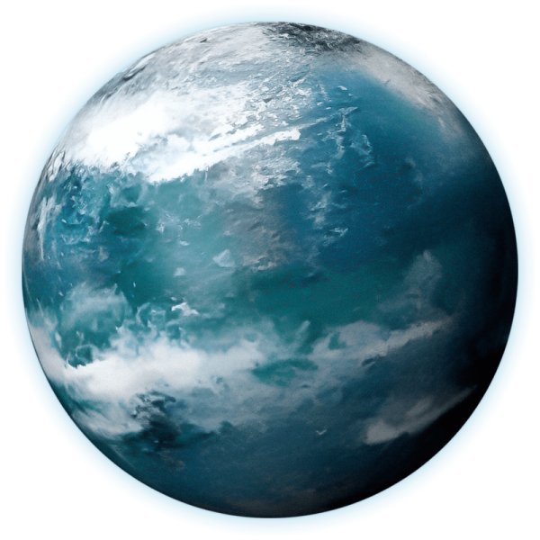 a blue planet with clouds in the sky
