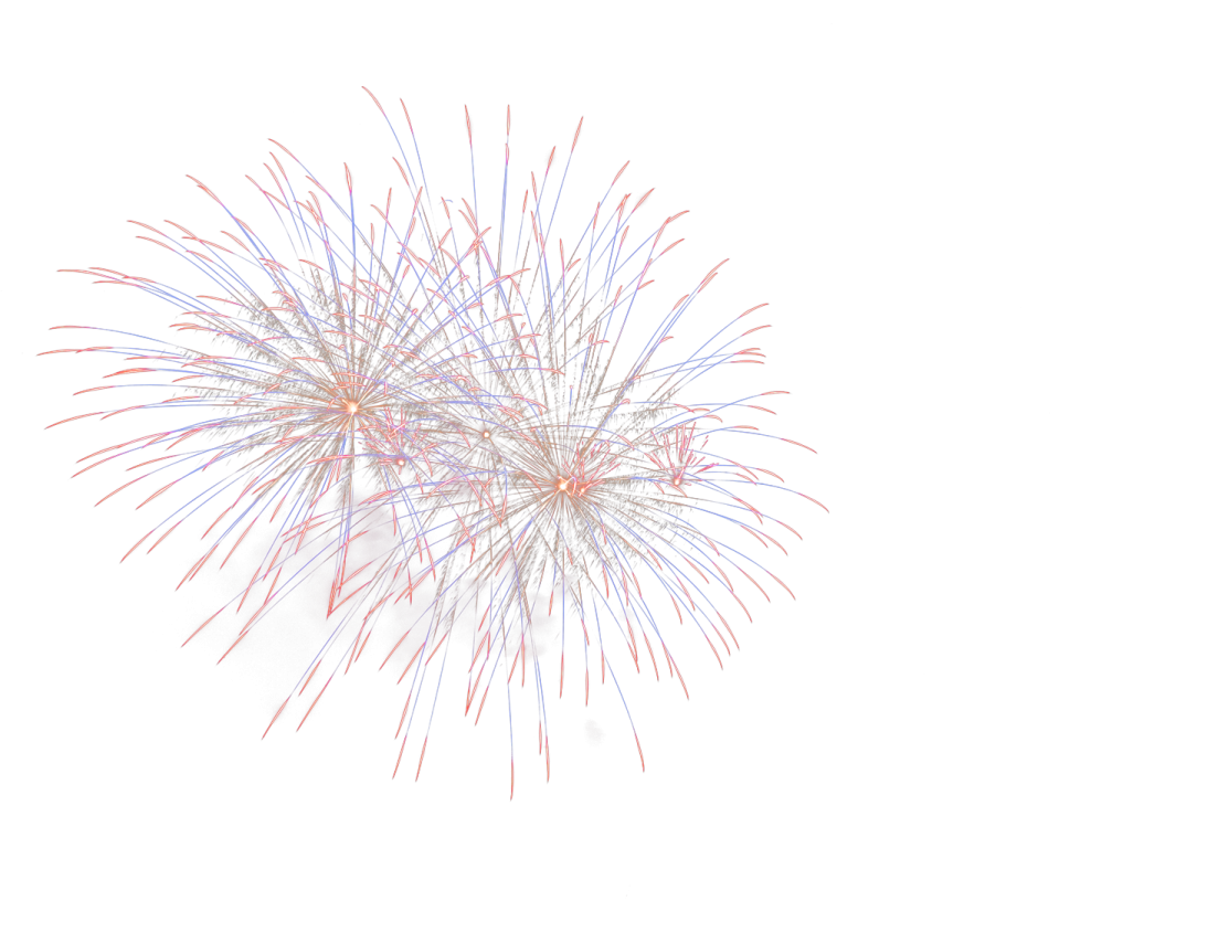 a red, white and blue fireworks on a white background