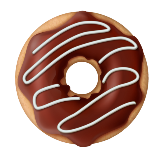a donut with white icing