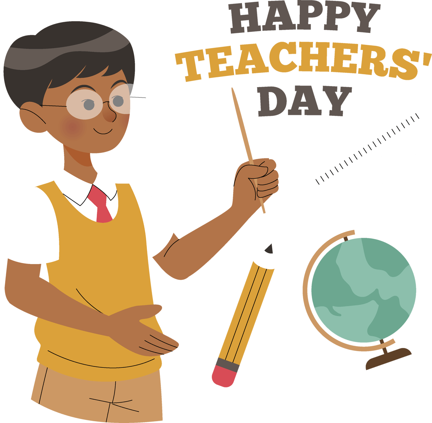 an illustration of a boy holding a pointer