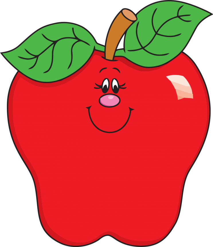 an apple with a smiling face