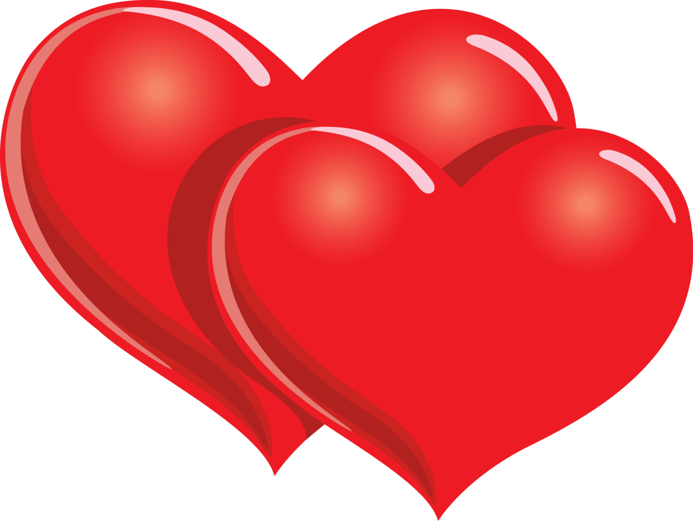 two red hearts clipart