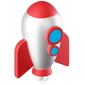 an image of a red and white rocket