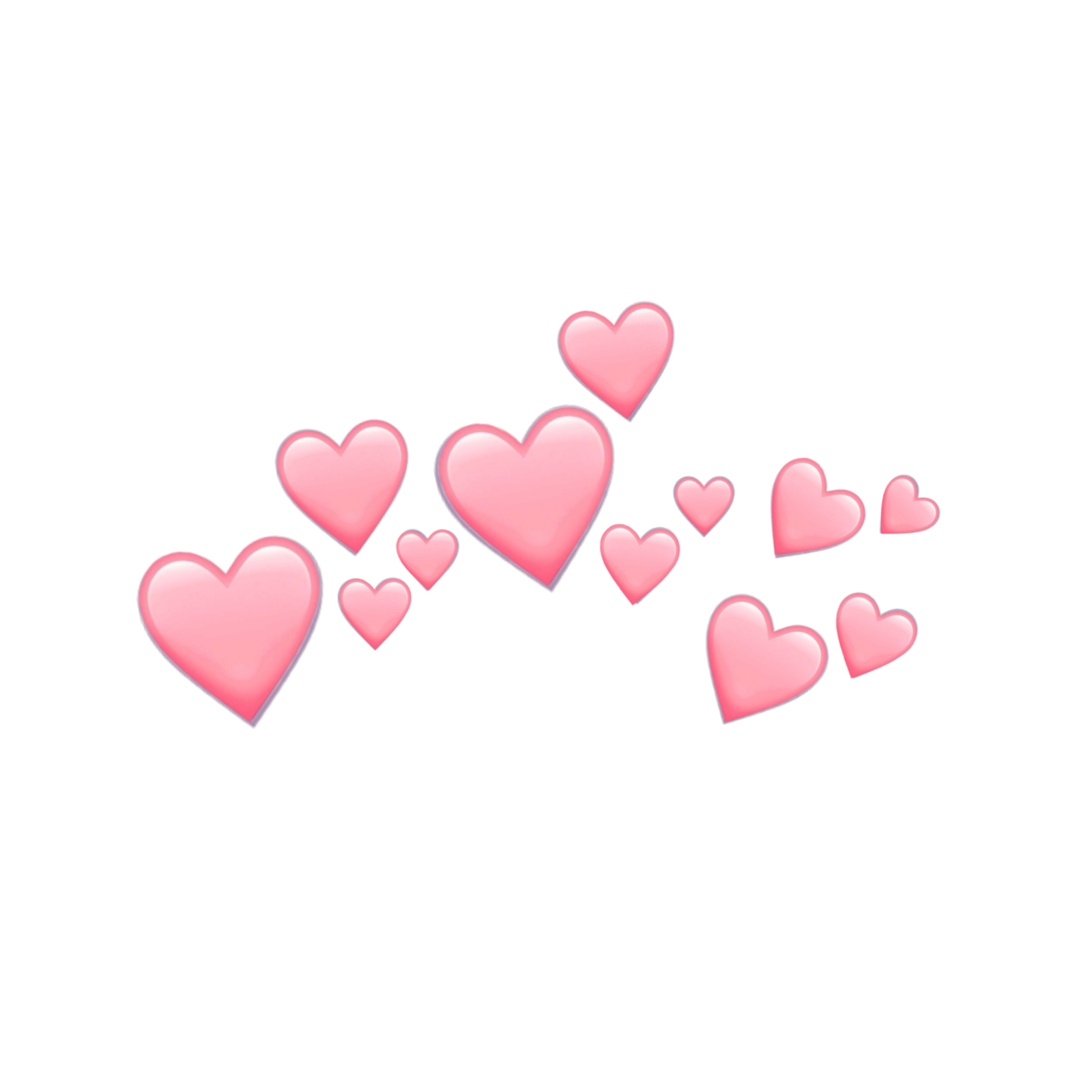 a bunch of pink hearts on a white background