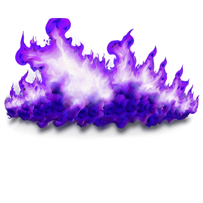 a purple and white fire on a white background