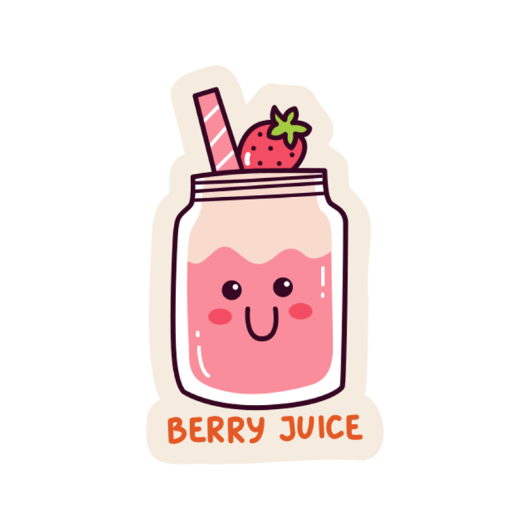 a jar of strawberry juice with a straw in it