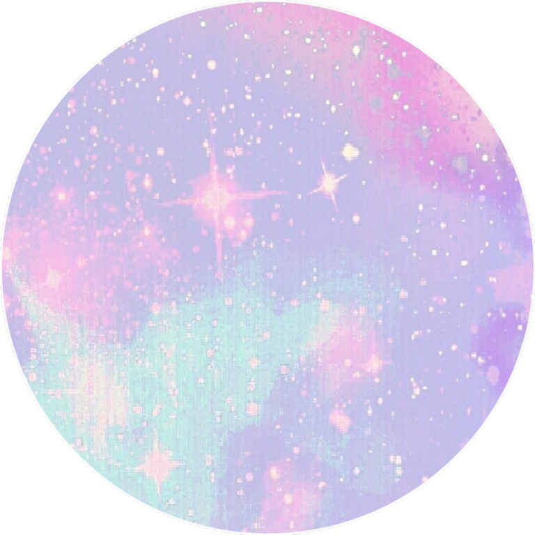 a pink and blue circle with stars on it
