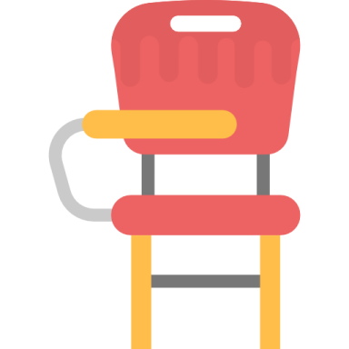 a red and yellow chair