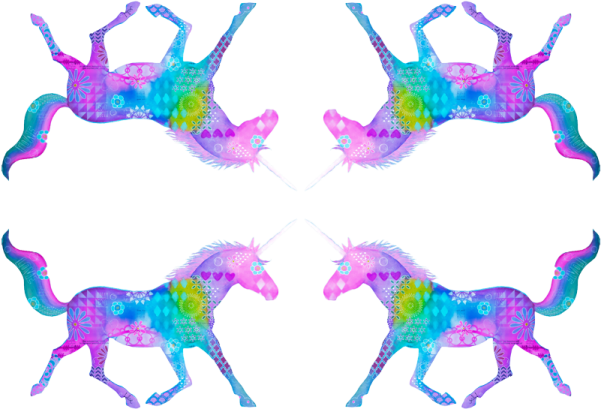 the unicorns are all different colors and patterns