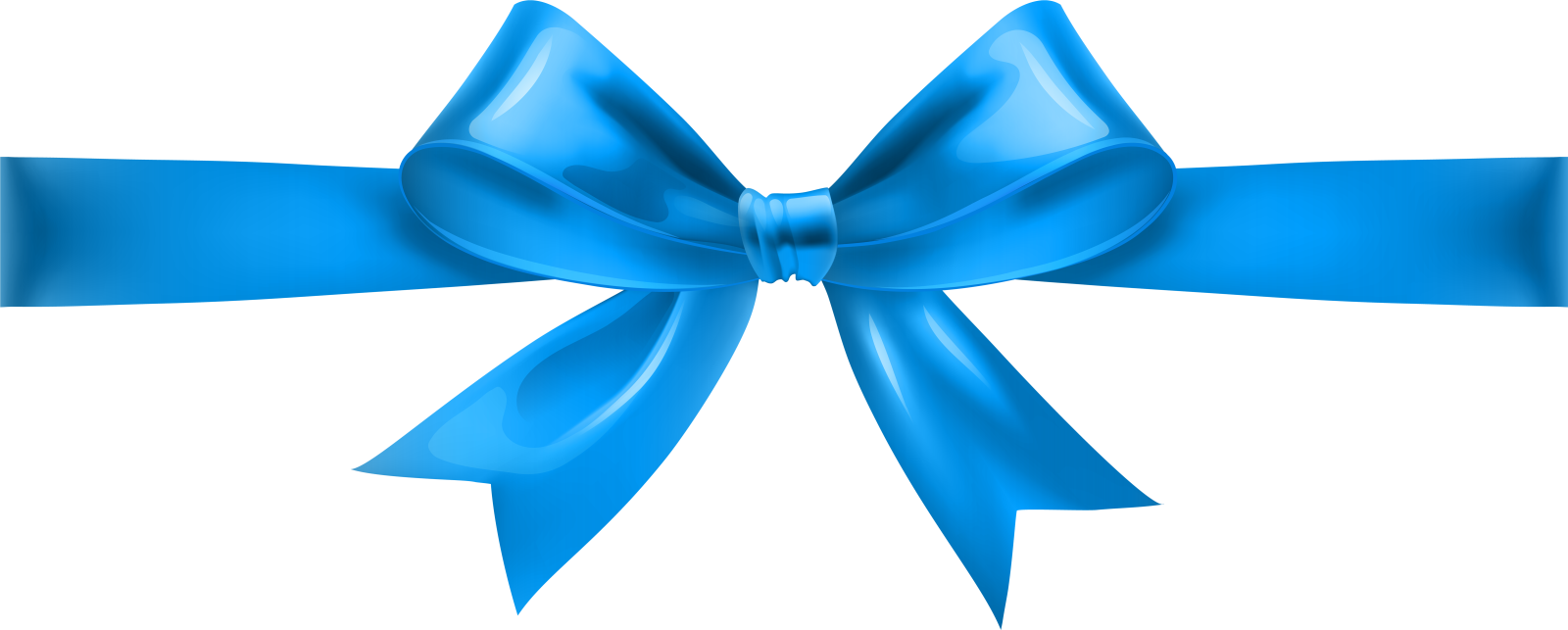 a blue ribbon with a bow on it