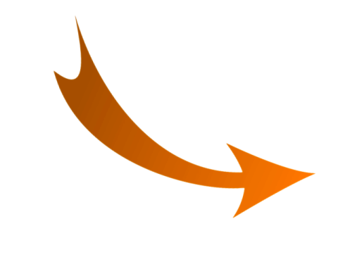 an orange arrow with a white background