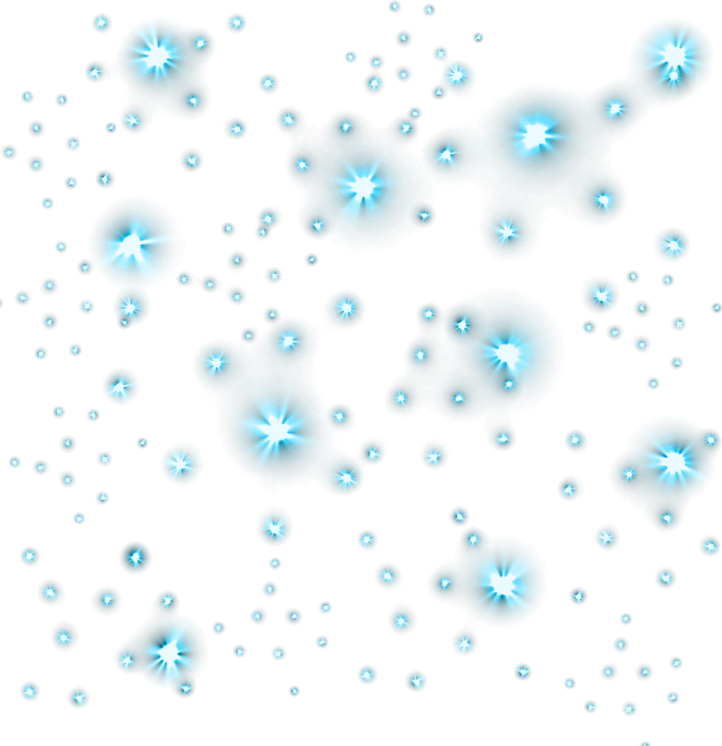 a white background with blue stars and bubbles