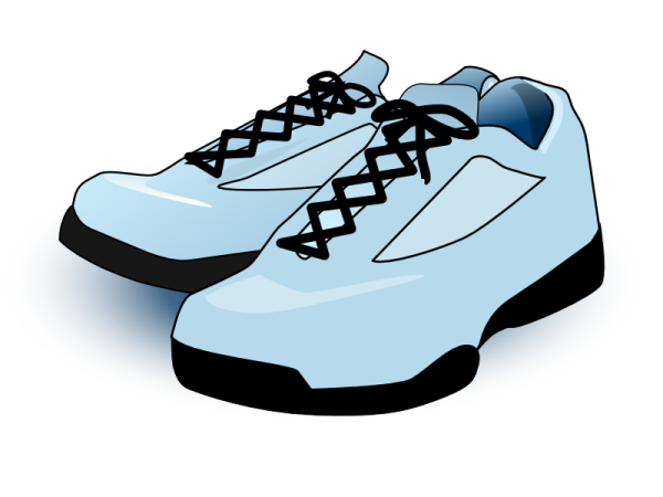a pair of blue shoes