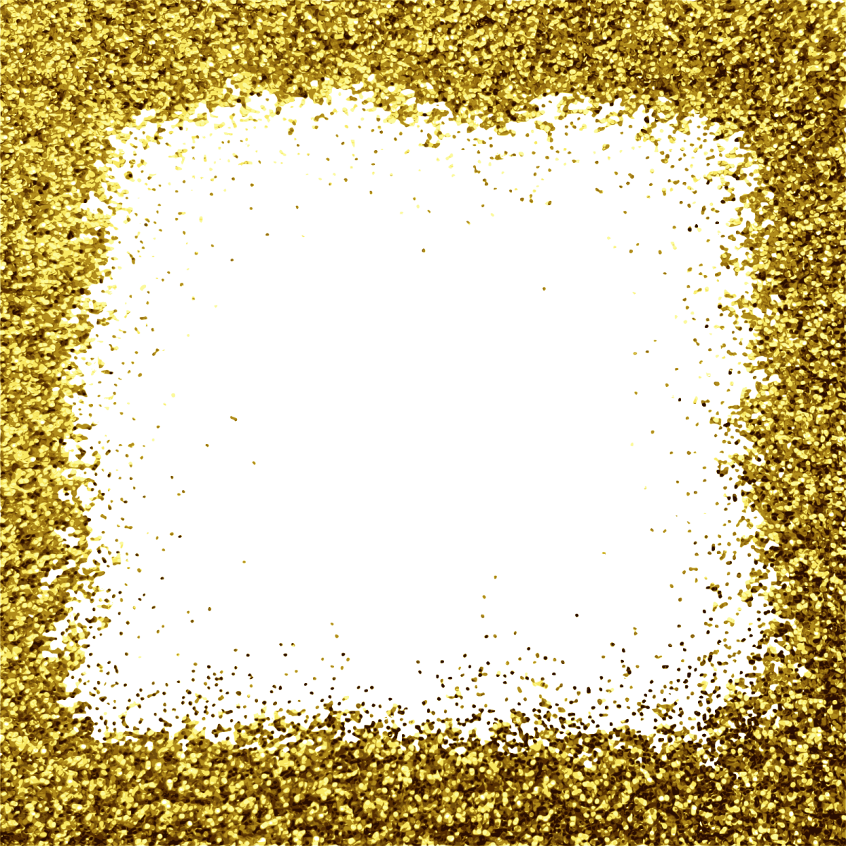 a square frame made out of gold glitter