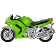 a green motorcycle on a white background