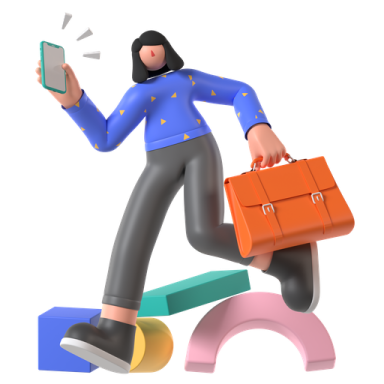 a person with a briefcase and cell phone
