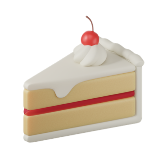 a piece of cake with a cherry on top