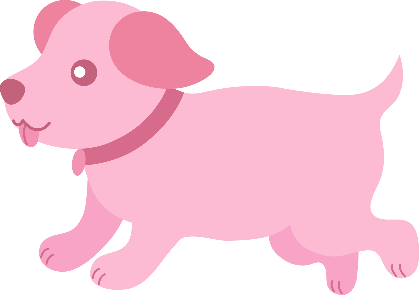a pink dog on a white background