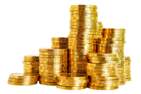 a pile of gold coins