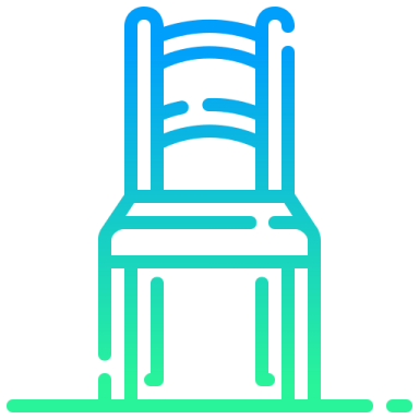 a blue chair with a white background