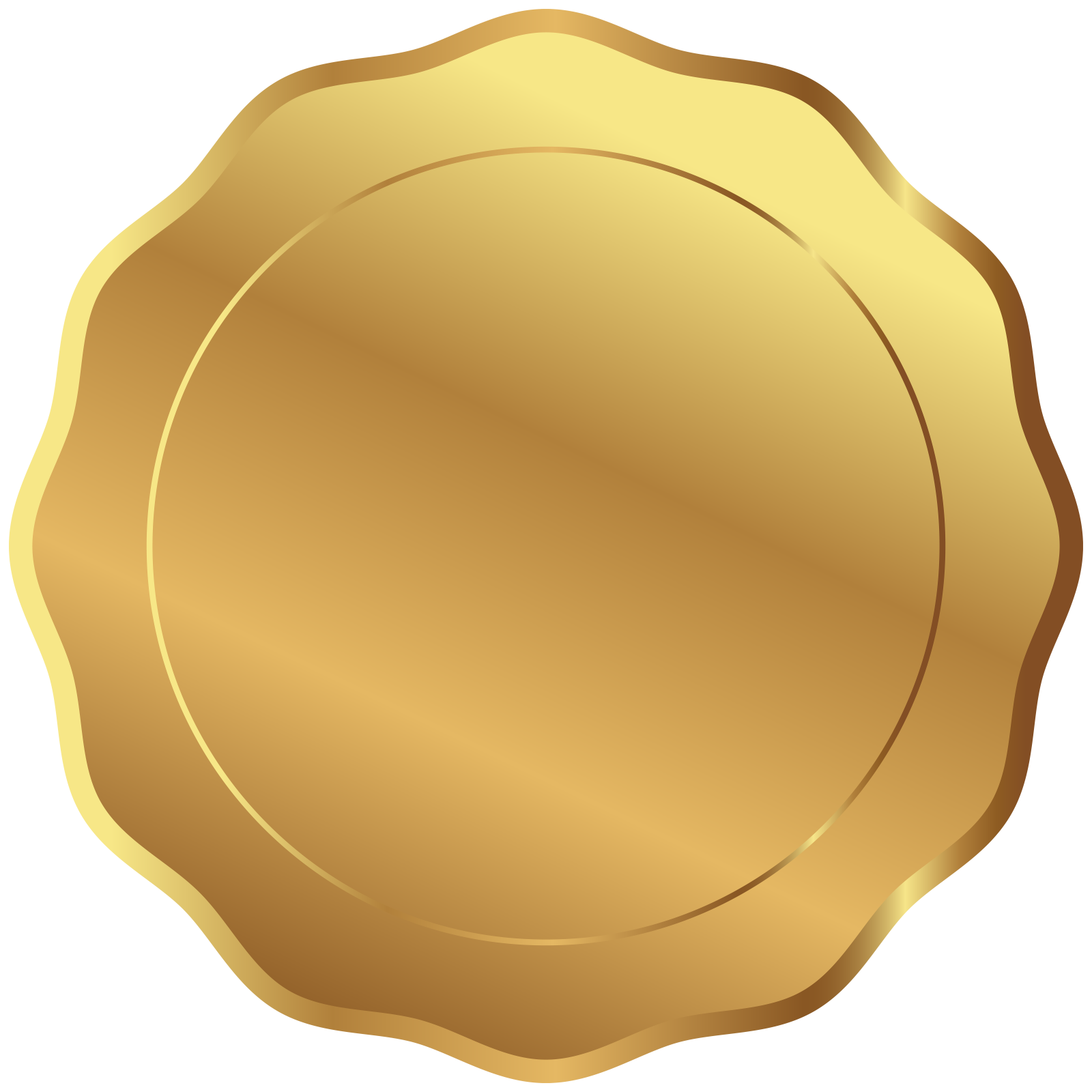 a gold medal on a white background