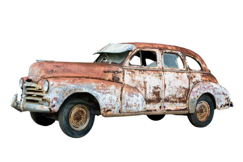 an old rusted car