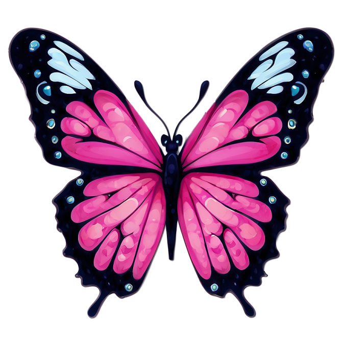 a pink butterfly on a white background