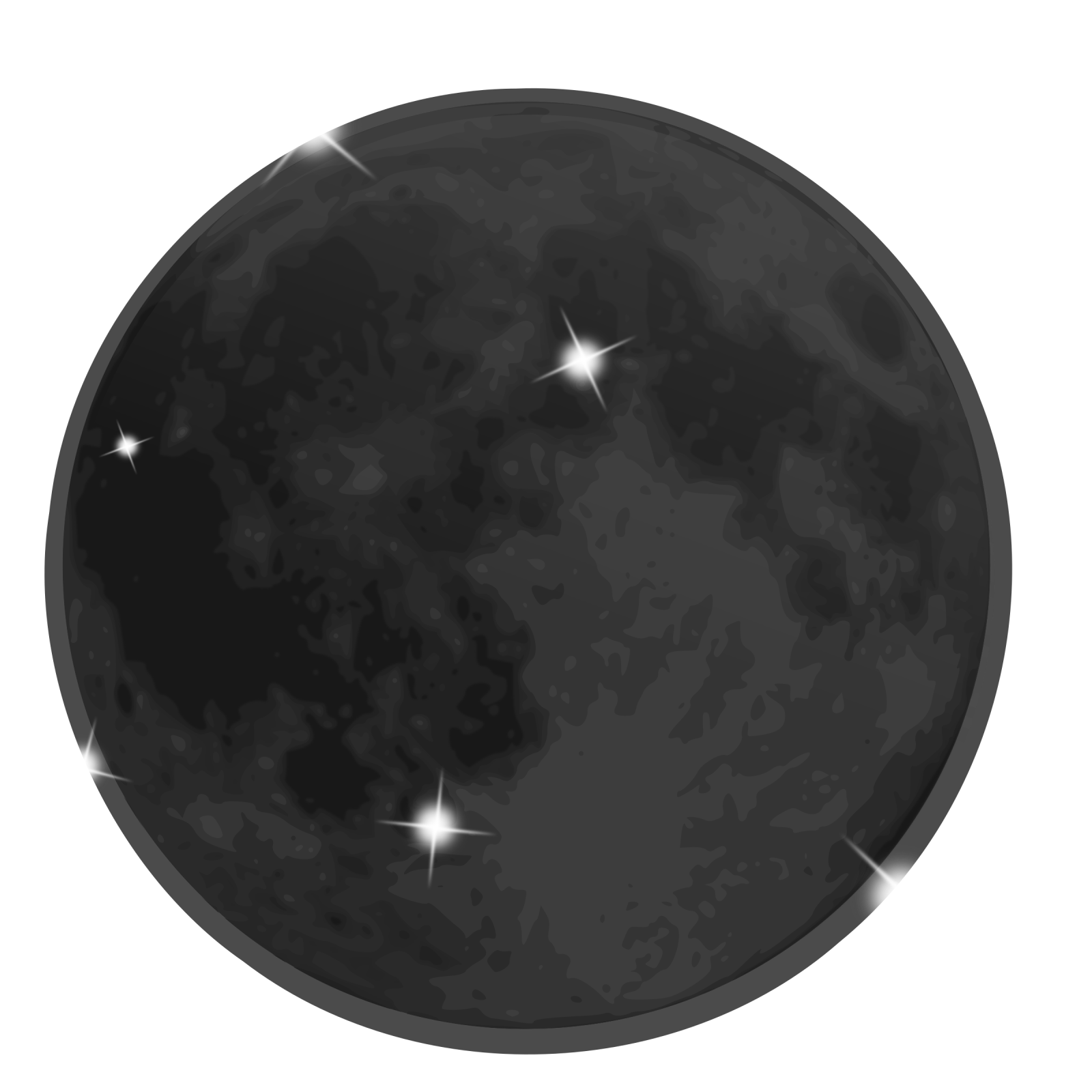 a black moon on a white background