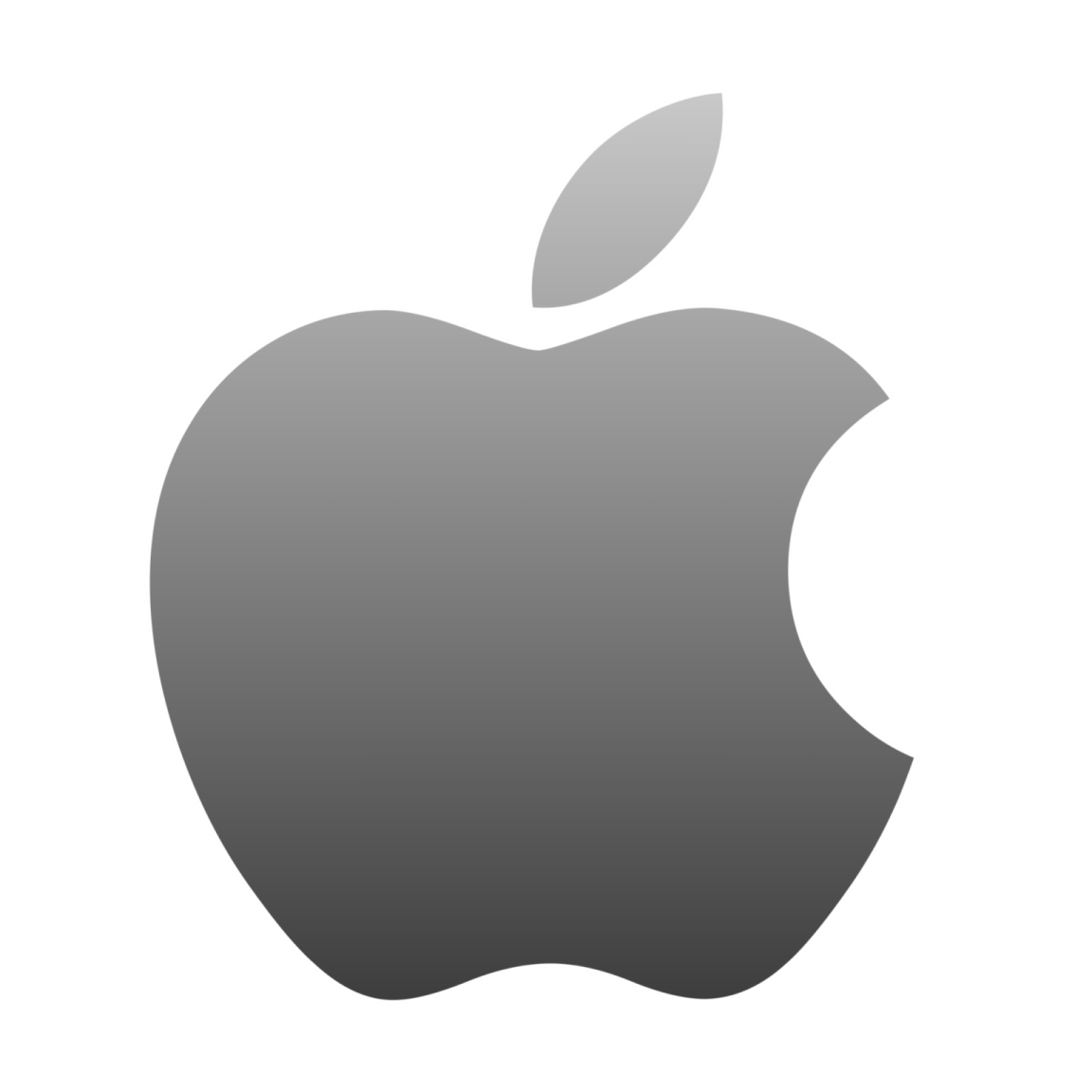 an apple logo on a white background