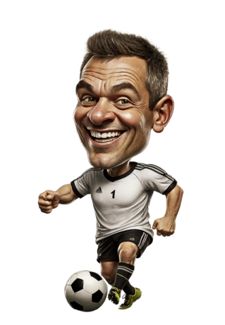 a carican of a soccer player