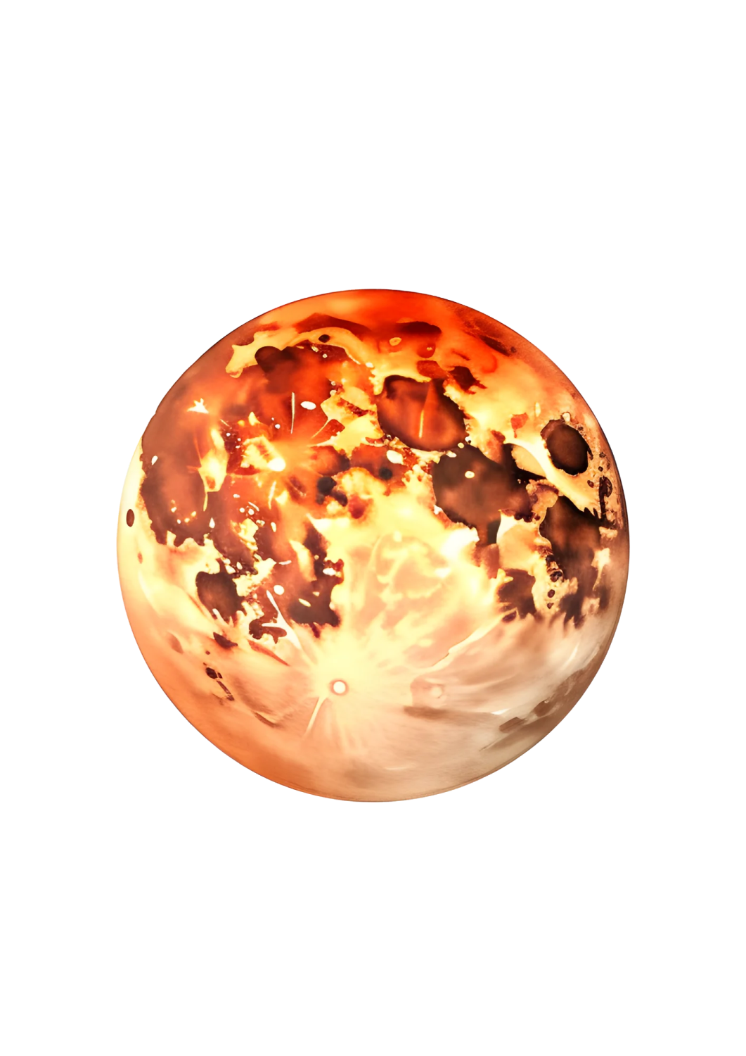 a picture of a fire ball on a white background