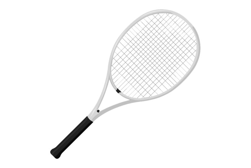 a tennis racket on a white background