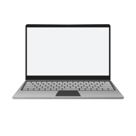 an open laptop with a blank screen