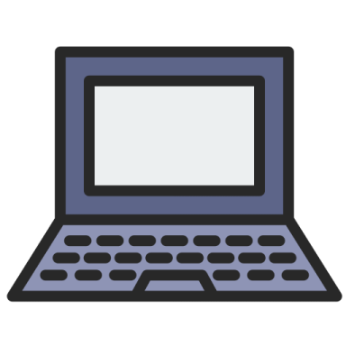 a laptop with a blank screen