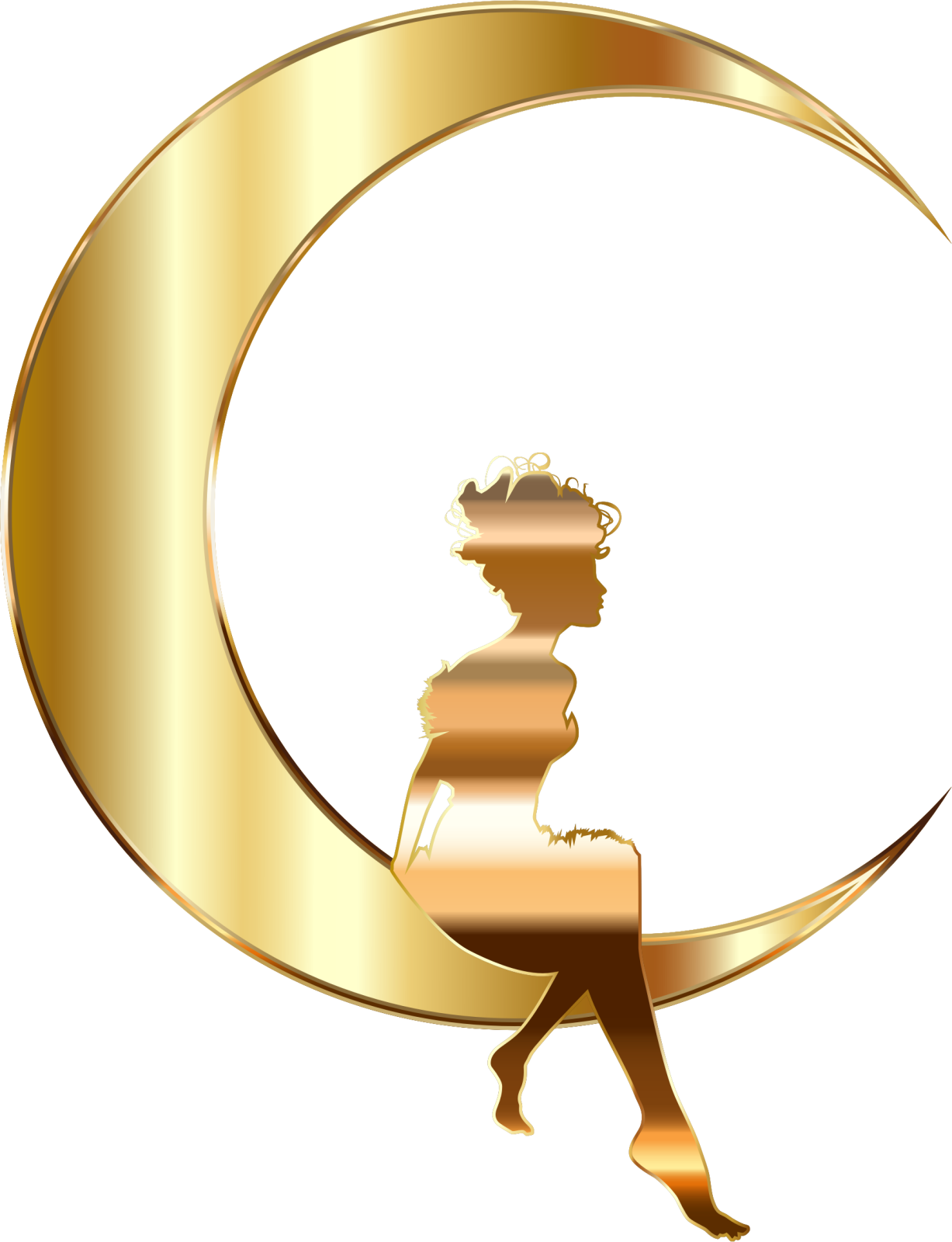 a woman sitting on the moon with her legs crossed