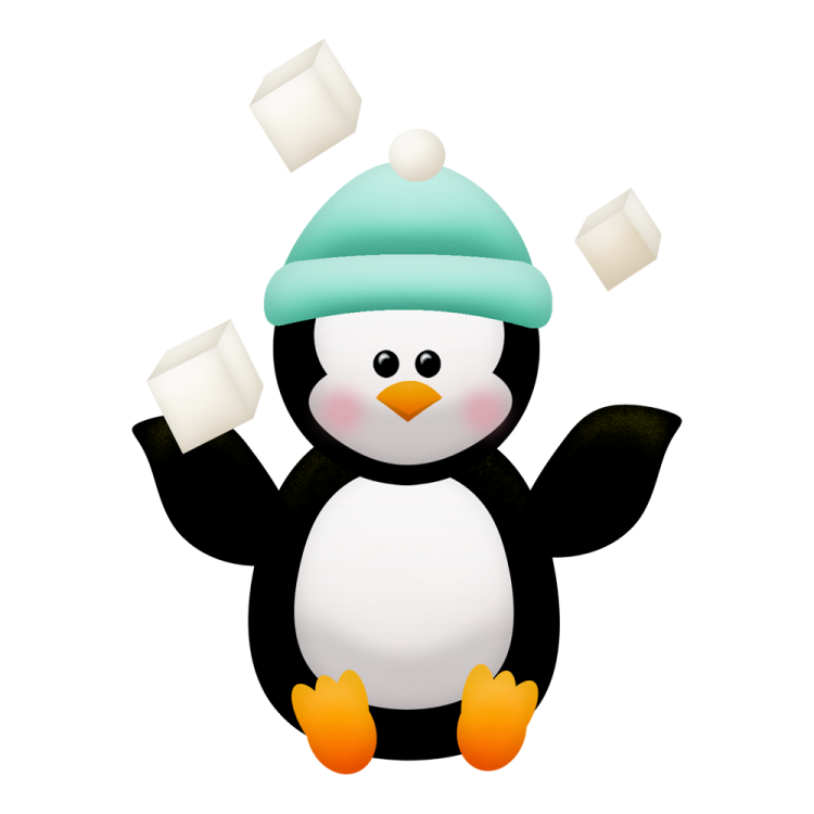 a penguin wearing a hat and holding a piece of paper