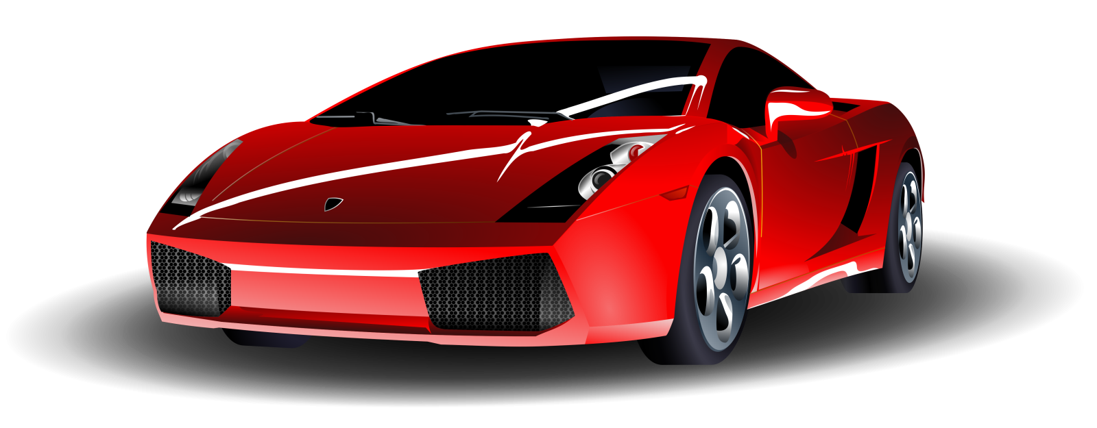 a red sports car on a white background