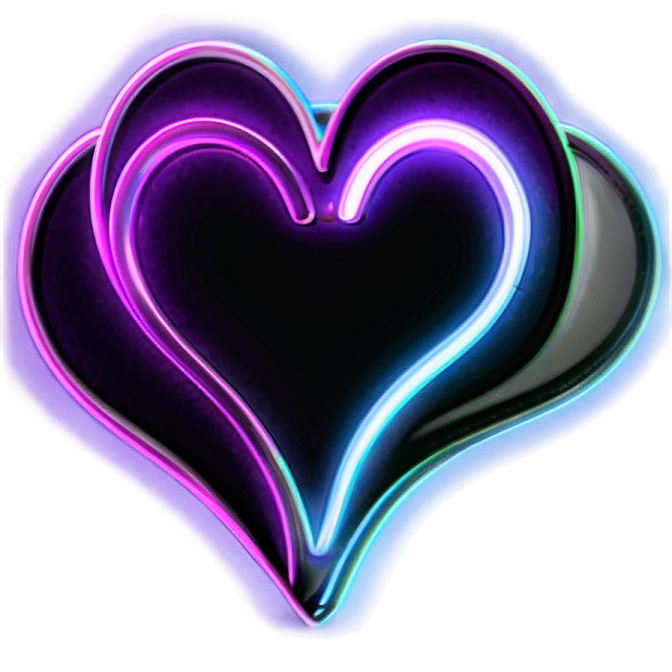 a heart shaped neon sign on a white background
