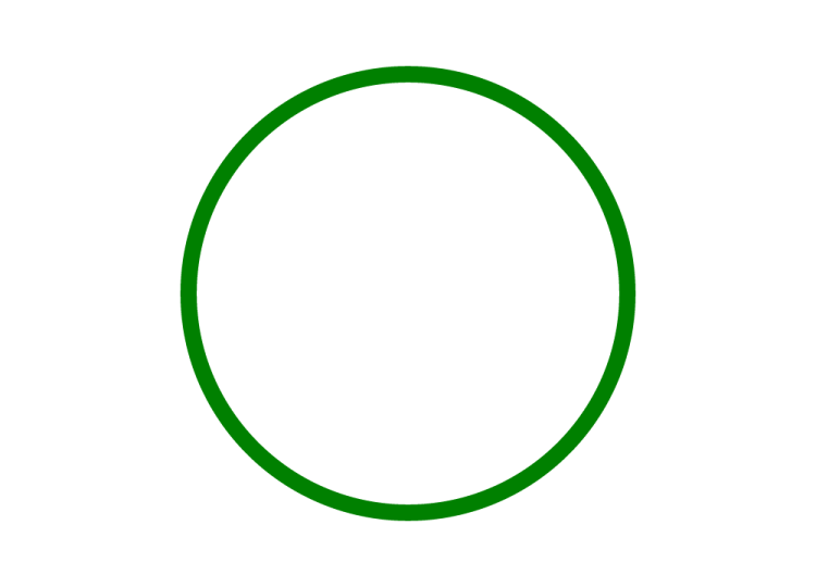 a green circle on a white background