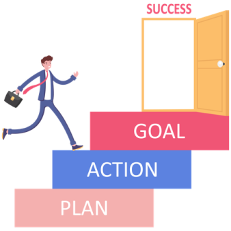 a man in a business suit is going up the stairs with a briefcase
