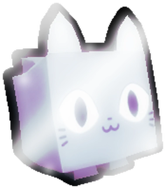an image of a white cat with purple eyes