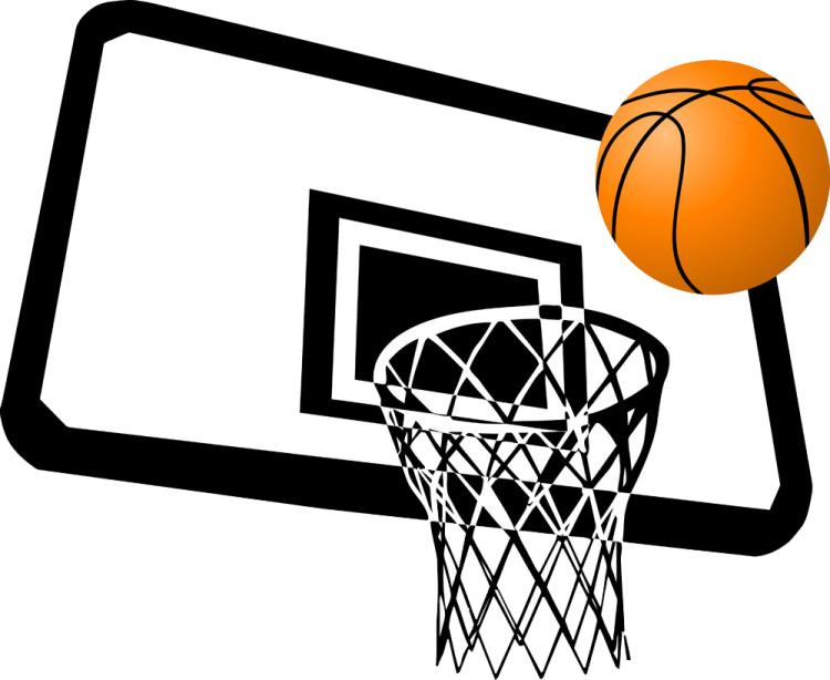 a basketball hoop with an orange ball on it