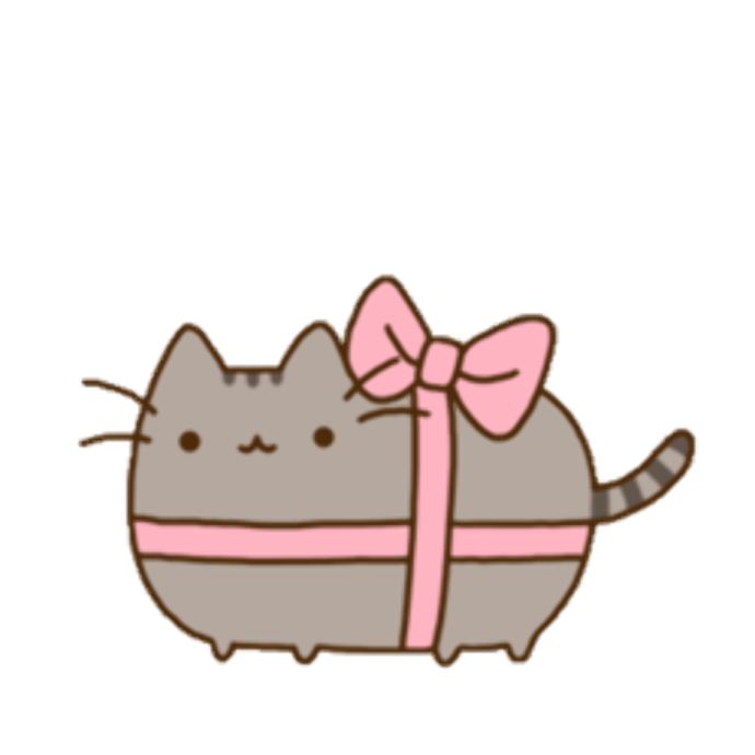 a gray cat with a pink bow on its back