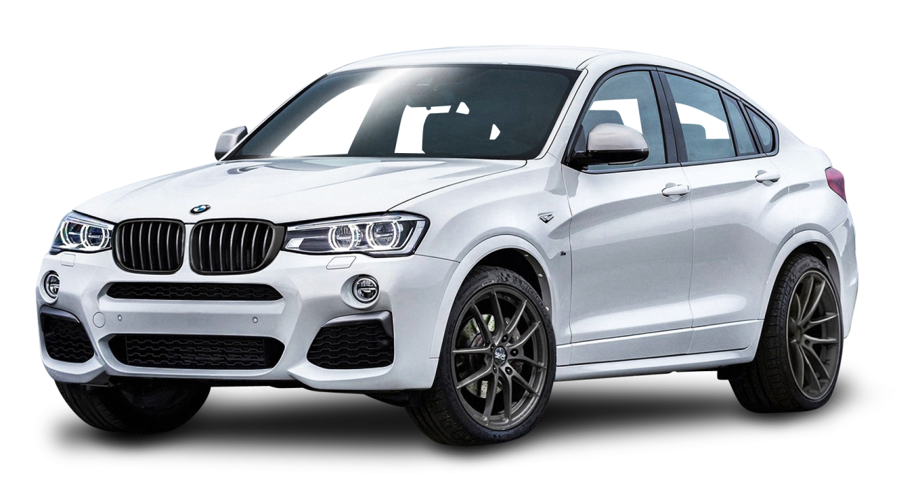 a white bmw suv is shown in this image