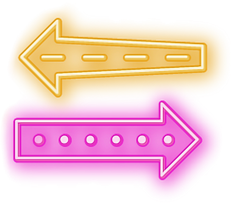 two different colored arrows with one arrow pointing up